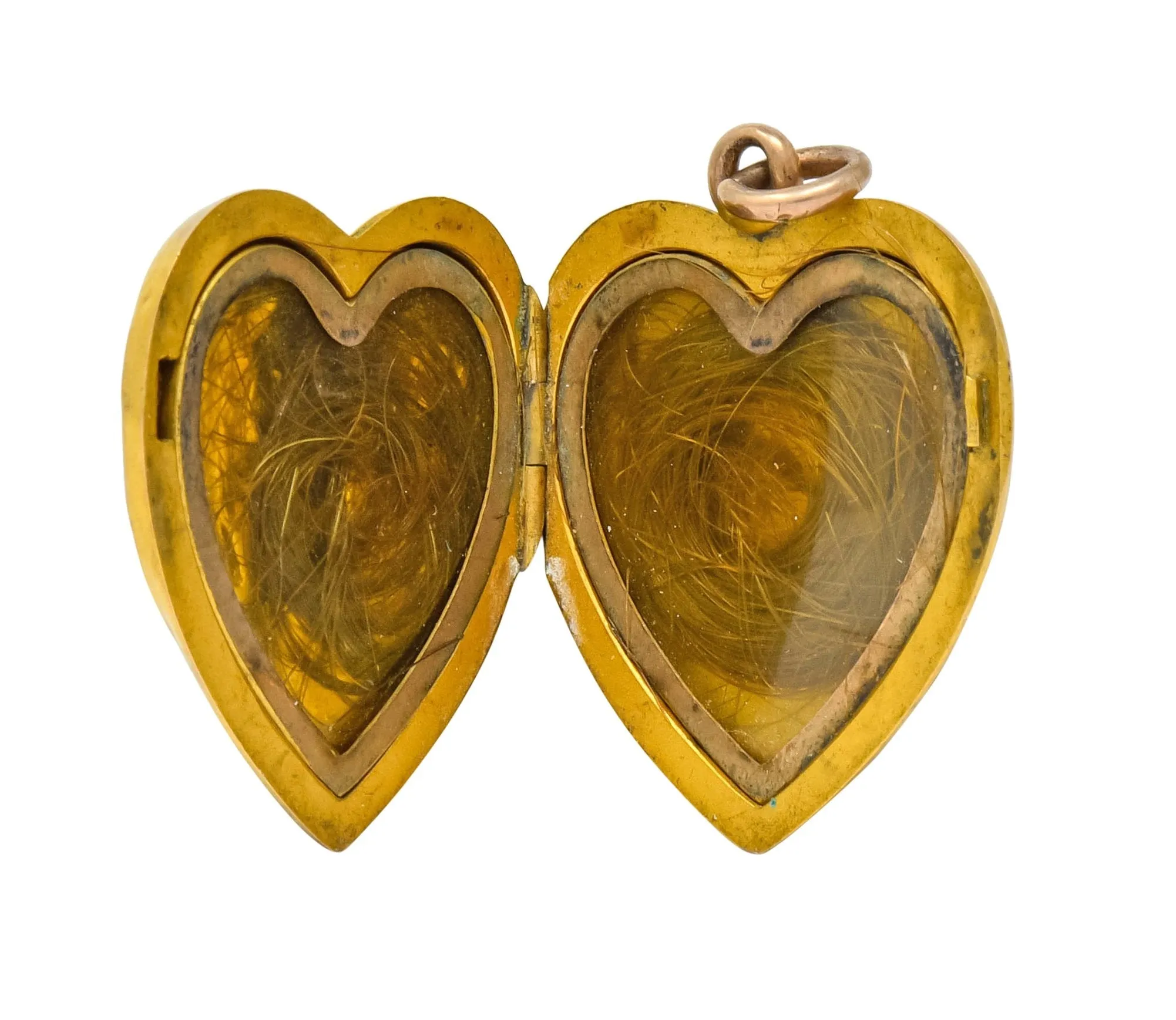 1900 Victorian 14 Karat Gold Angel Heart Locket Pendant