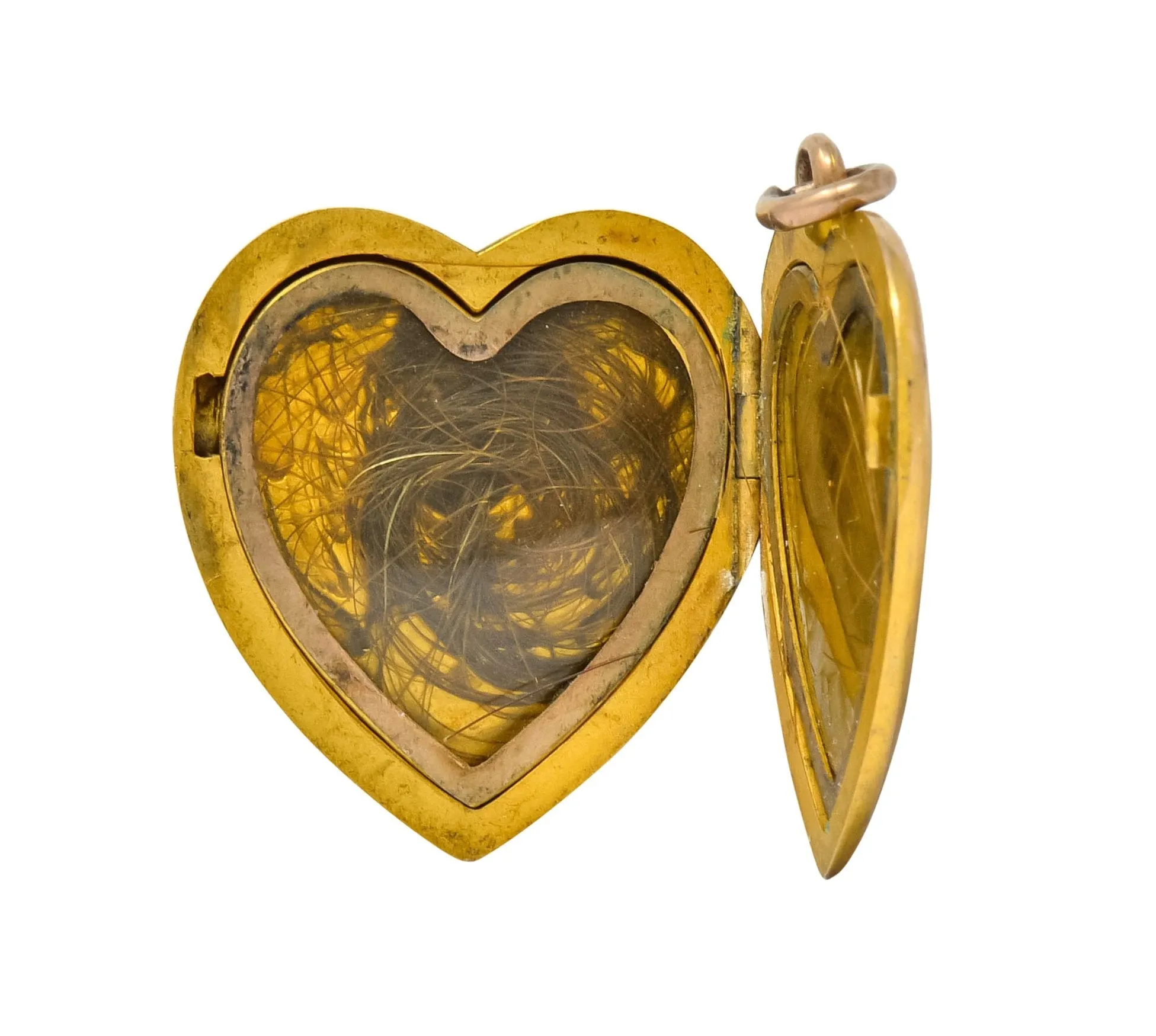 1900 Victorian 14 Karat Gold Angel Heart Locket Pendant