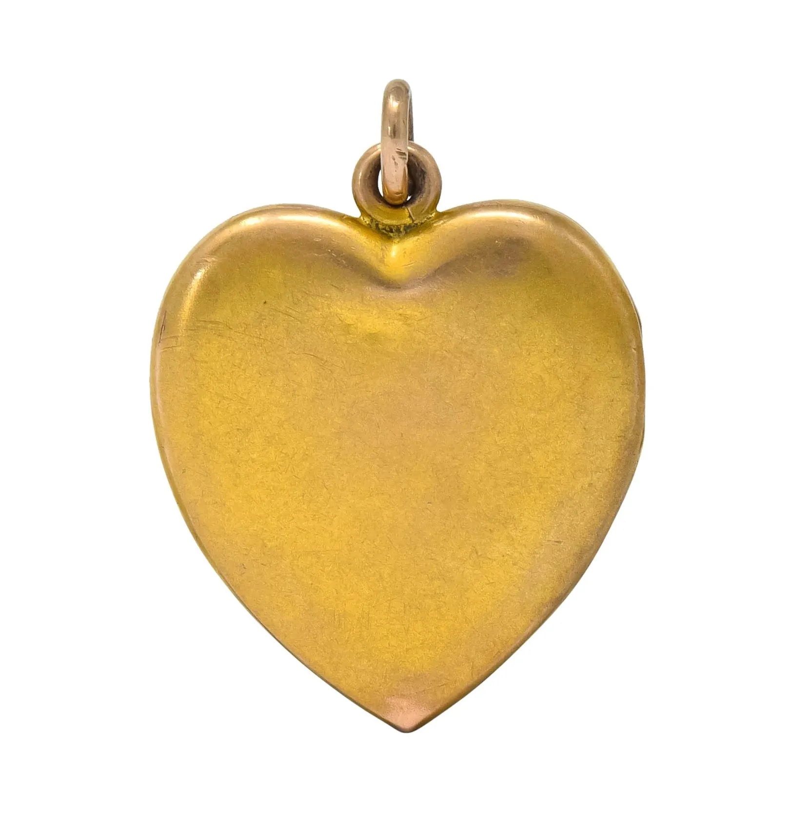 1900 Victorian 14 Karat Gold Angel Heart Locket Pendant