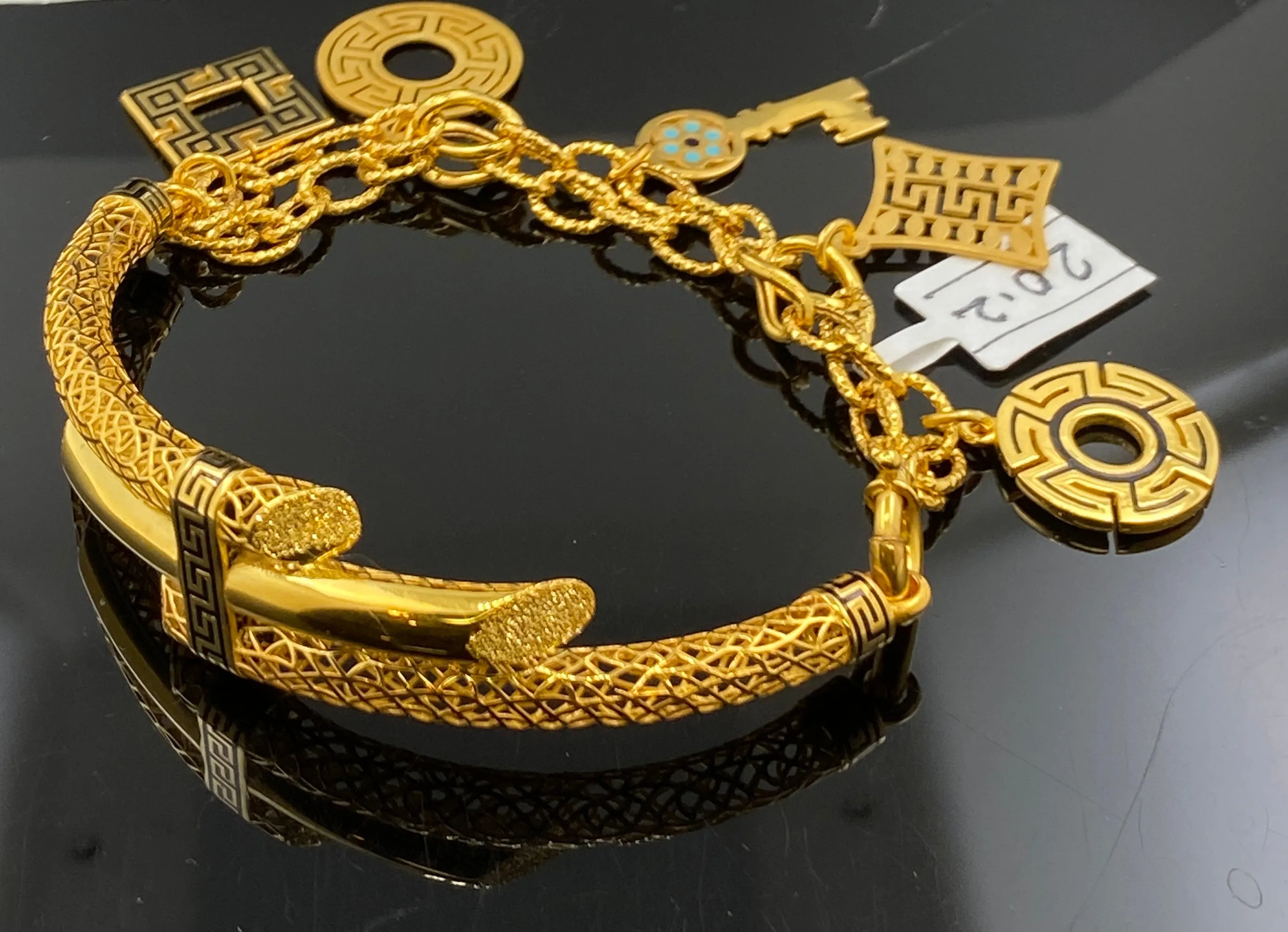 21k Elegant Designer Posh Bangles With Charms b5455