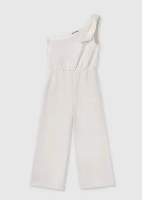 6853 - Girls asymmetrical jumpsuit - White