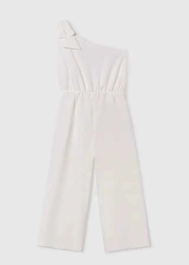 6853 - Girls asymmetrical jumpsuit - White