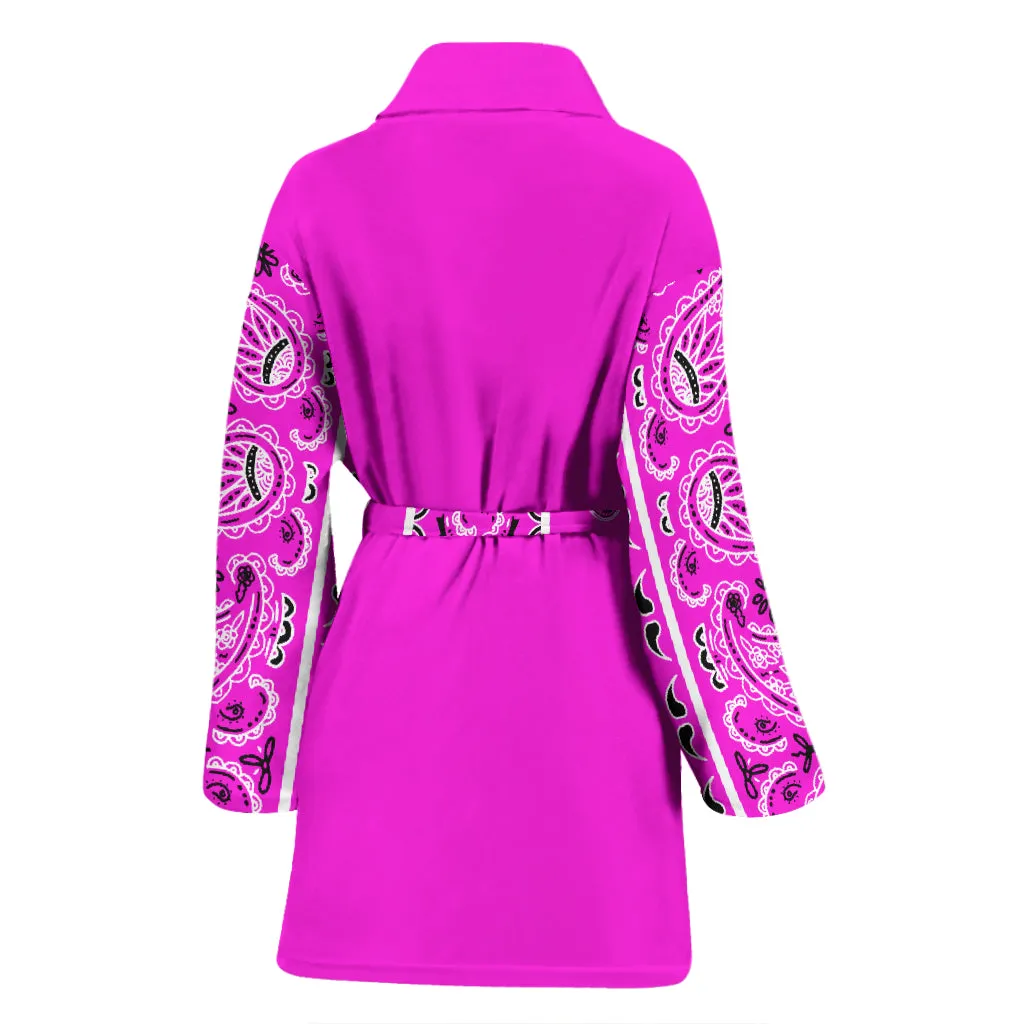 Abruptly Pink Bandana Women's Bathrobe