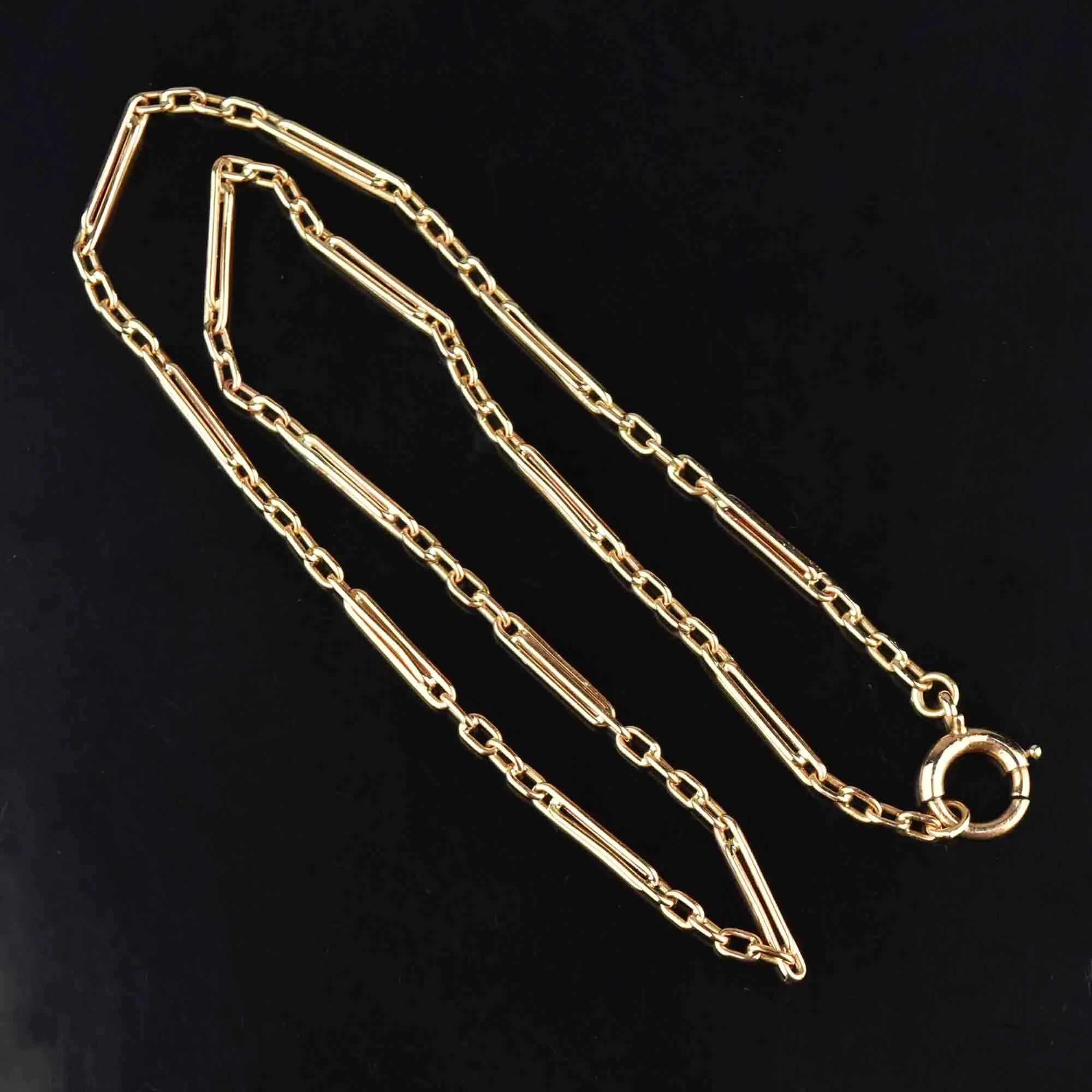 Antique Victorian 14K Gold Pocket Watch Chain Necklace