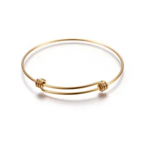 Bangles, 304 Stainless Steel, Adjustable Bangles, Double Bar, Golden,  20.5-25.5cm