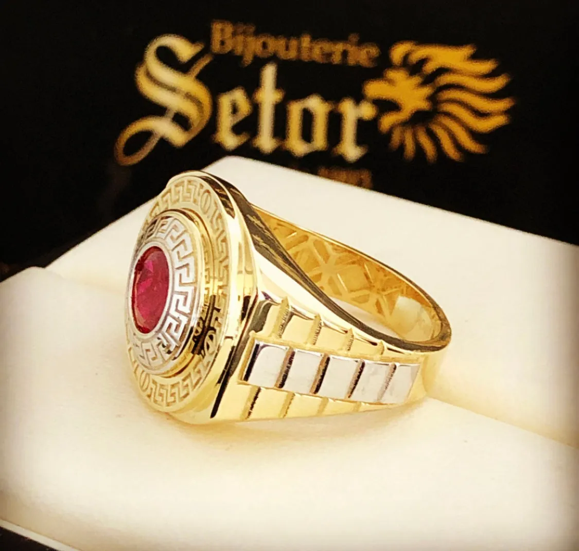 Birthstone men ring