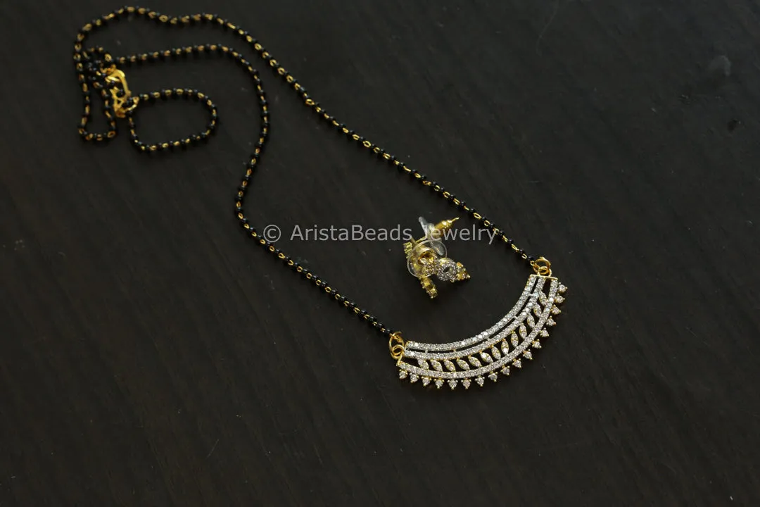 Black Bead Gold Necklace - Stye 5