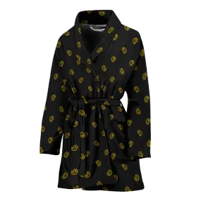 Black Gold Paisley Women's Bathrobe