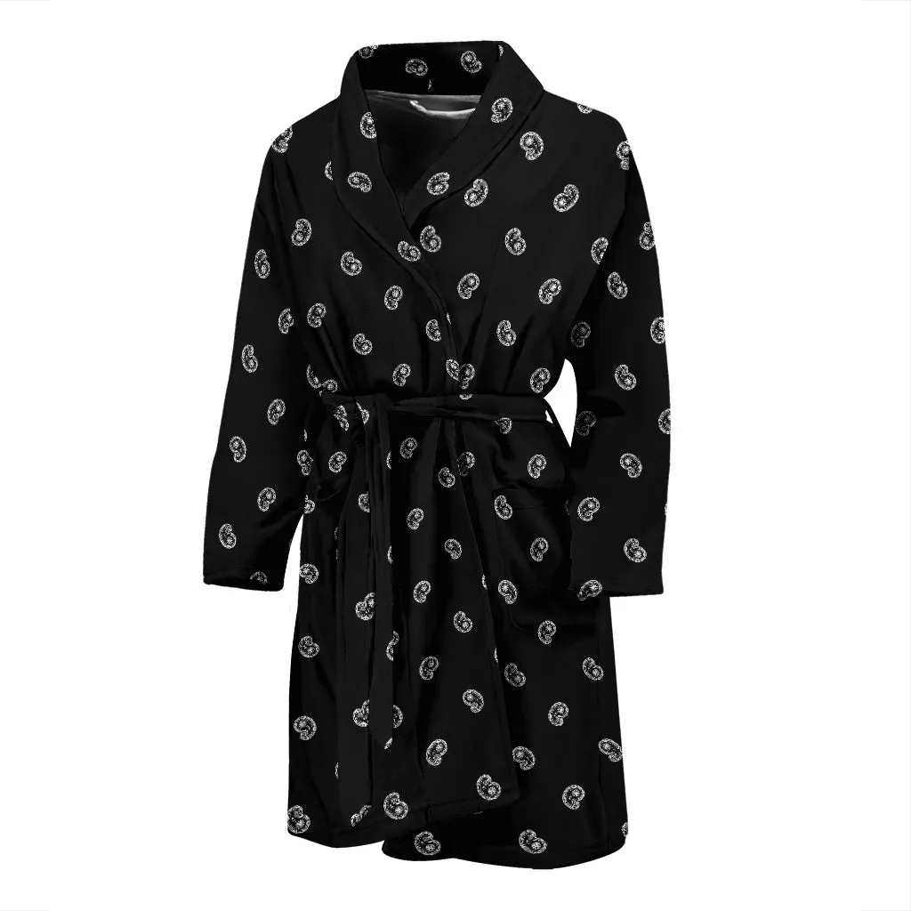 Black Paisley Men's Bathrobe