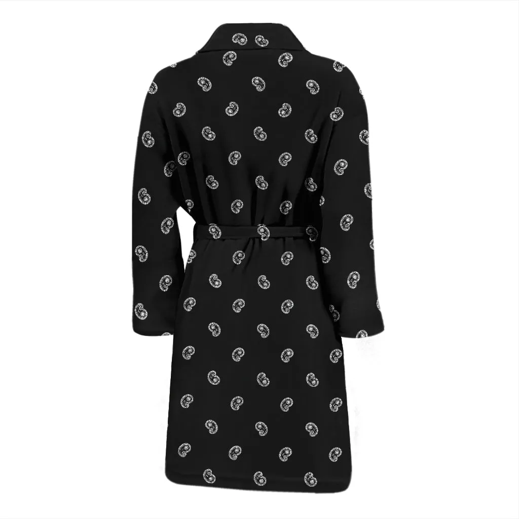 Black Paisley Men's Bathrobe