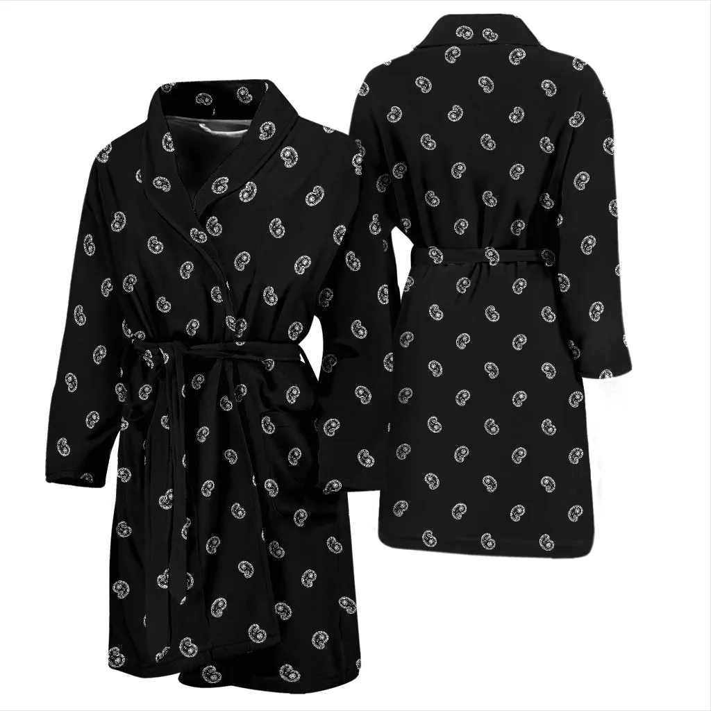 Black Paisley Men's Bathrobe