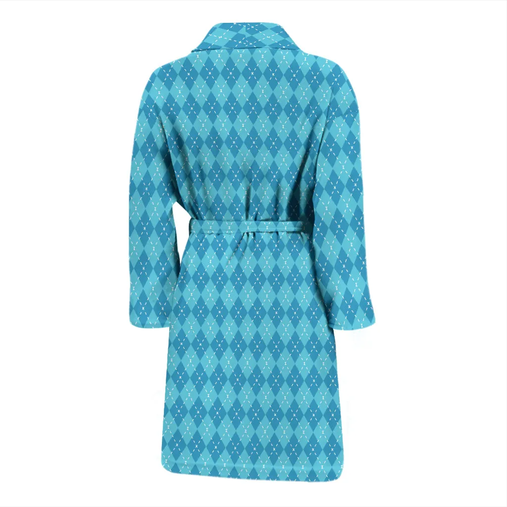 Blue Argyle Mens Bathrobe