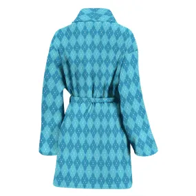 Blue Argyle Womens Bathrobe