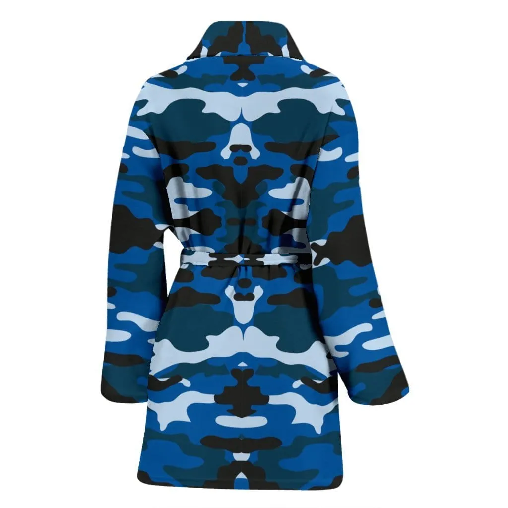 Blue Camouflage Womens Bath Robe