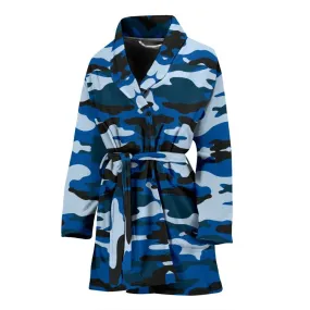 Blue Camouflage Womens Bath Robe