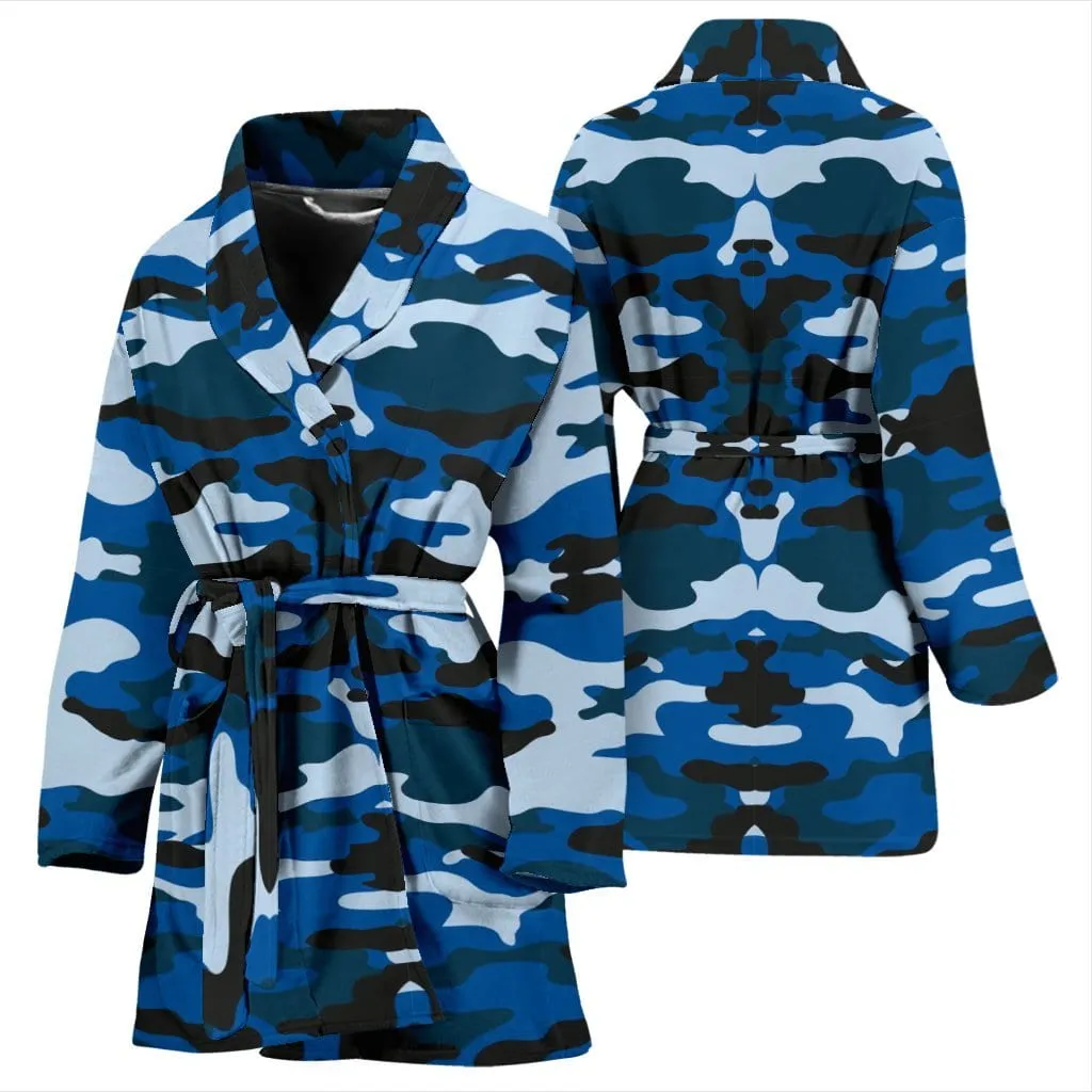 Blue Camouflage Womens Bath Robe