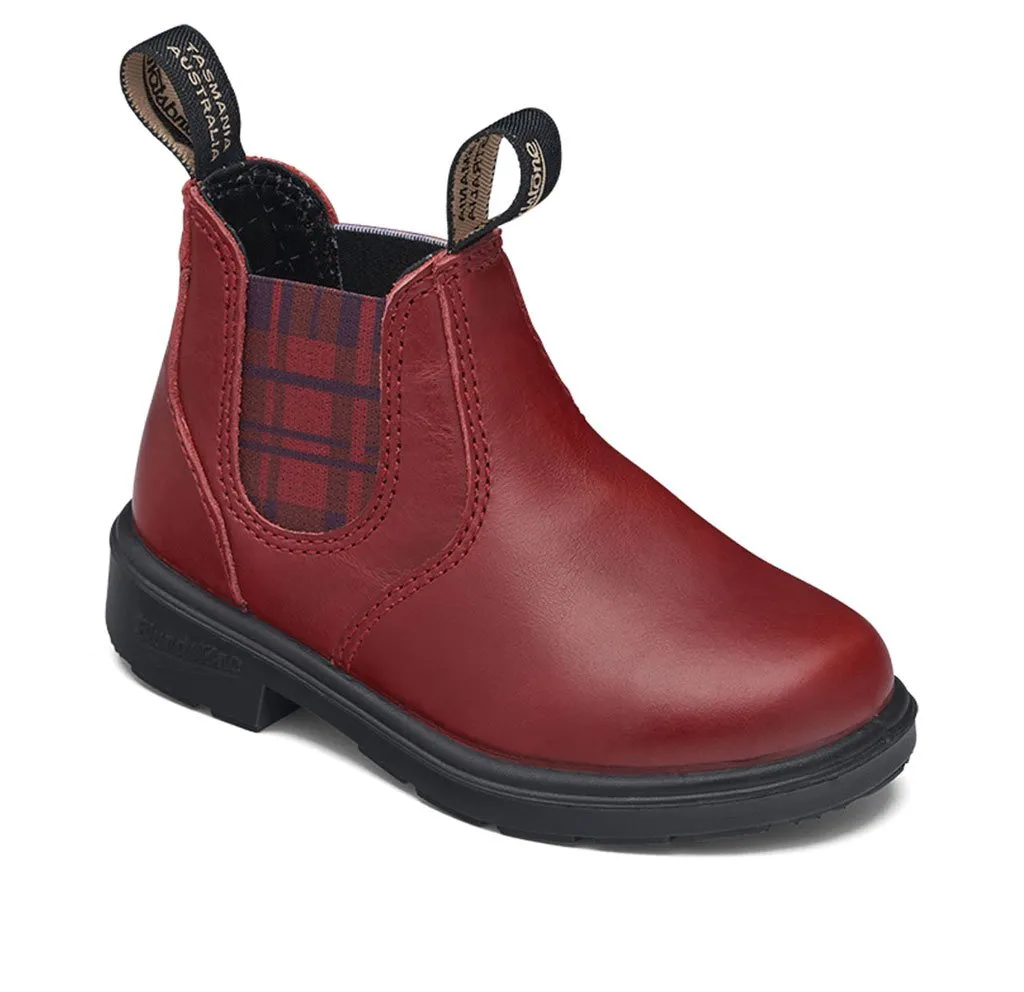 Blundstone 2192 - Kids Red with Burgundy Tartan Elastic - A One Clothing