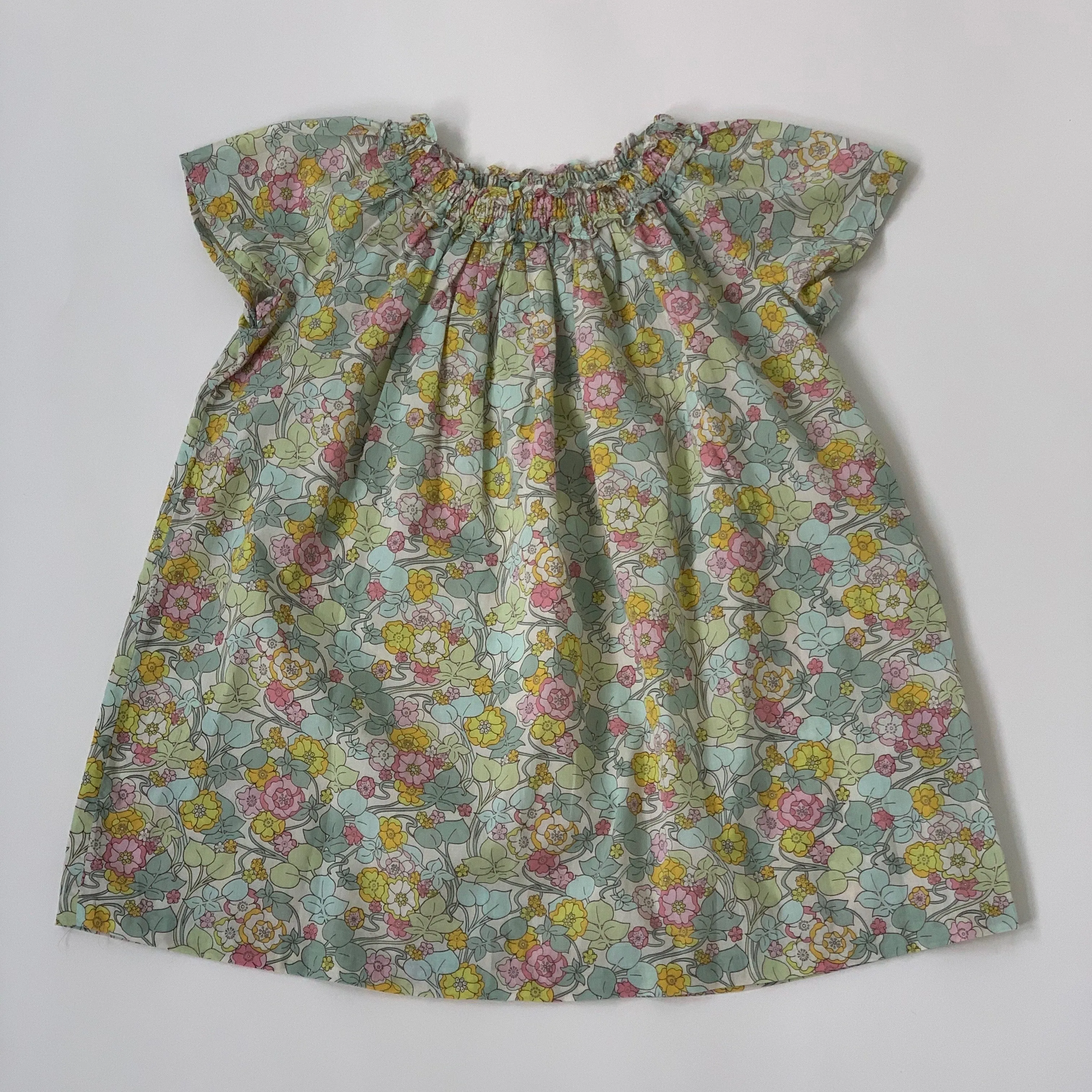 Bonpoint Mint Green Liberty Print Dress: 3 Years