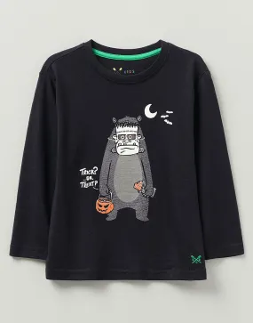 Boys' Glow In The Dark Bear Print Halloween T-Shirt from Crew Clothing Company