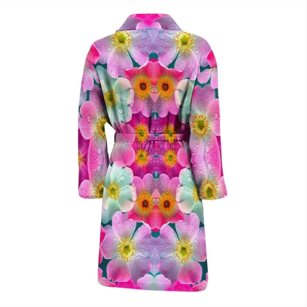 Bright Flowers Mens Bath Robe