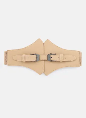 Broad Corset Belt With Double Buckle