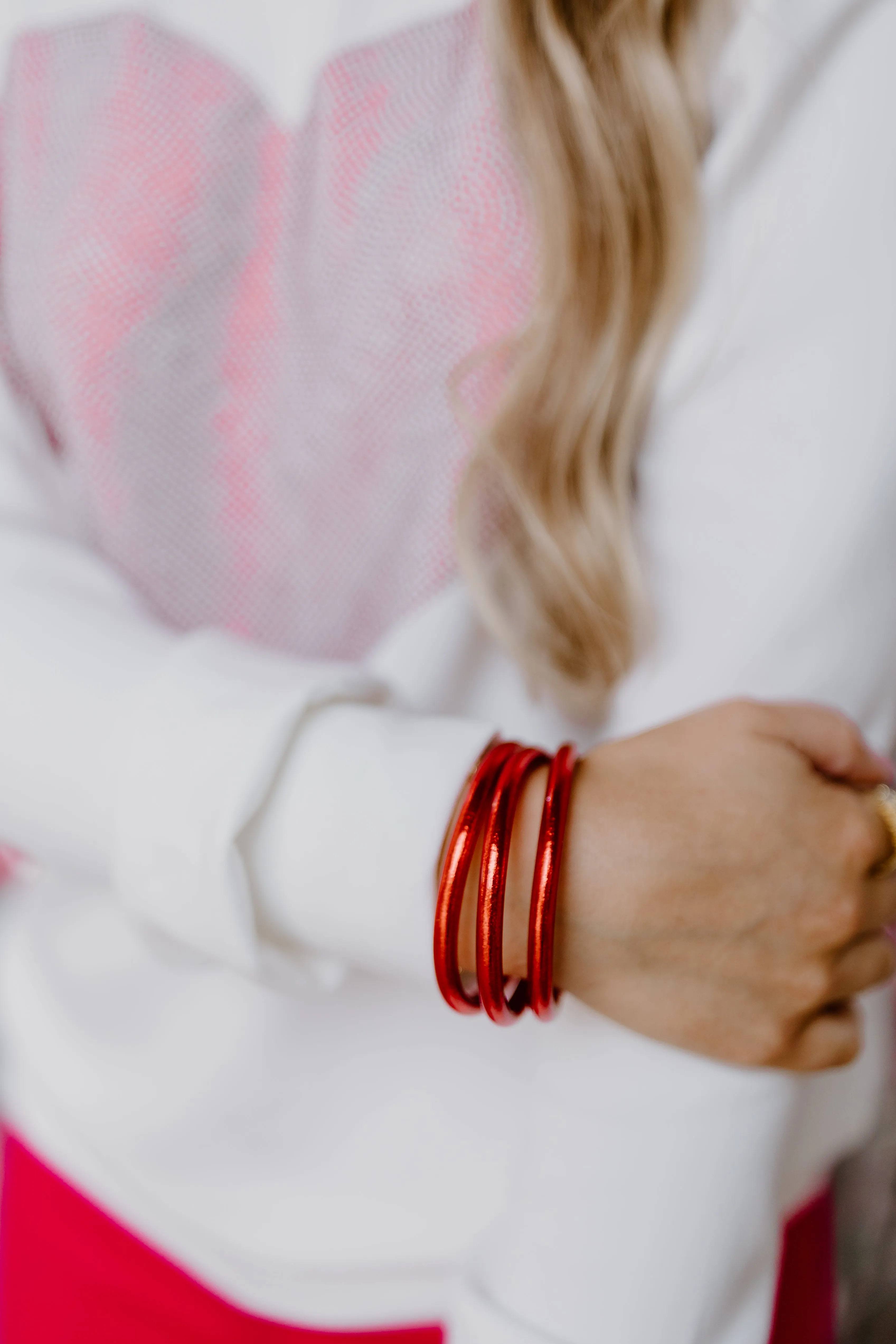 BudhaGirl Crimson All Weather Bangles - Set of 3