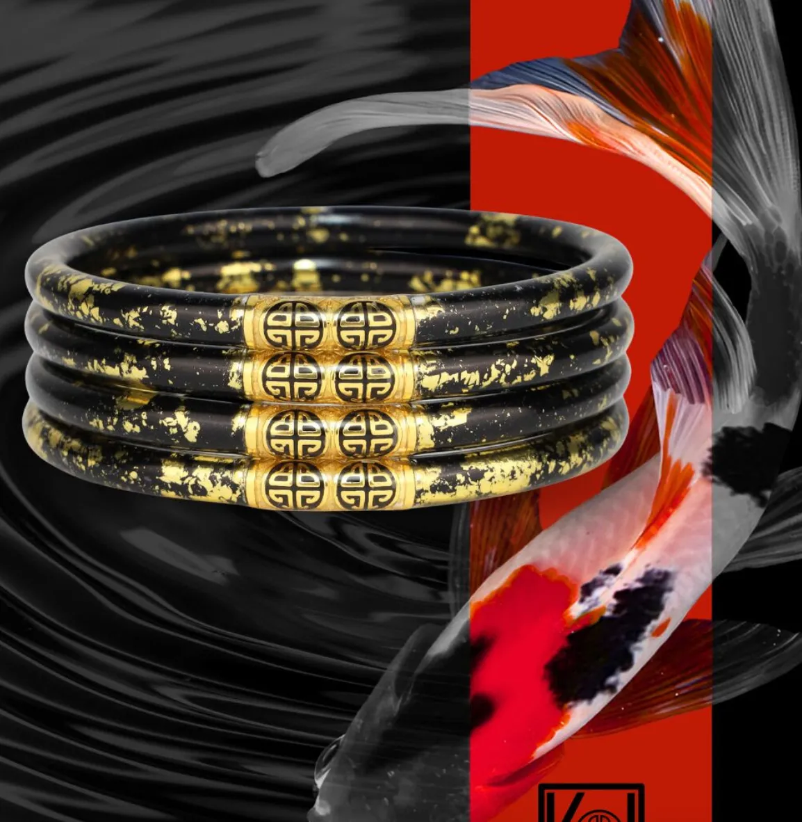 BuDhaGirl KOI Noir All Weather Bangles® (AWB®) - Set of 4