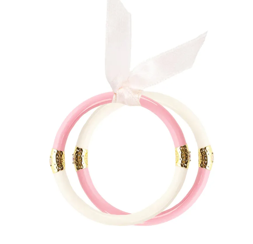 BuDhaGirl Pink/Ivory Yin & Yang All Season Bangles for Babies