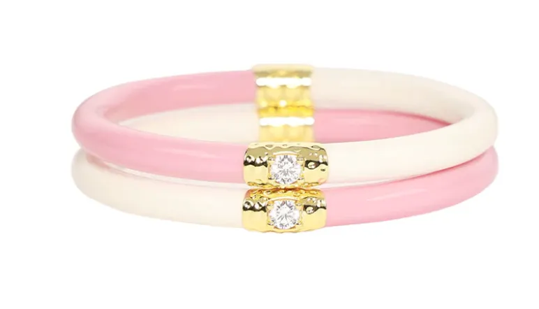 BuDhaGirl Pink/Ivory Yin & Yang All Season Bangles for Babies