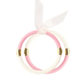 BuDhaGirl Pink/Ivory Yin & Yang All Season Bangles for Babies