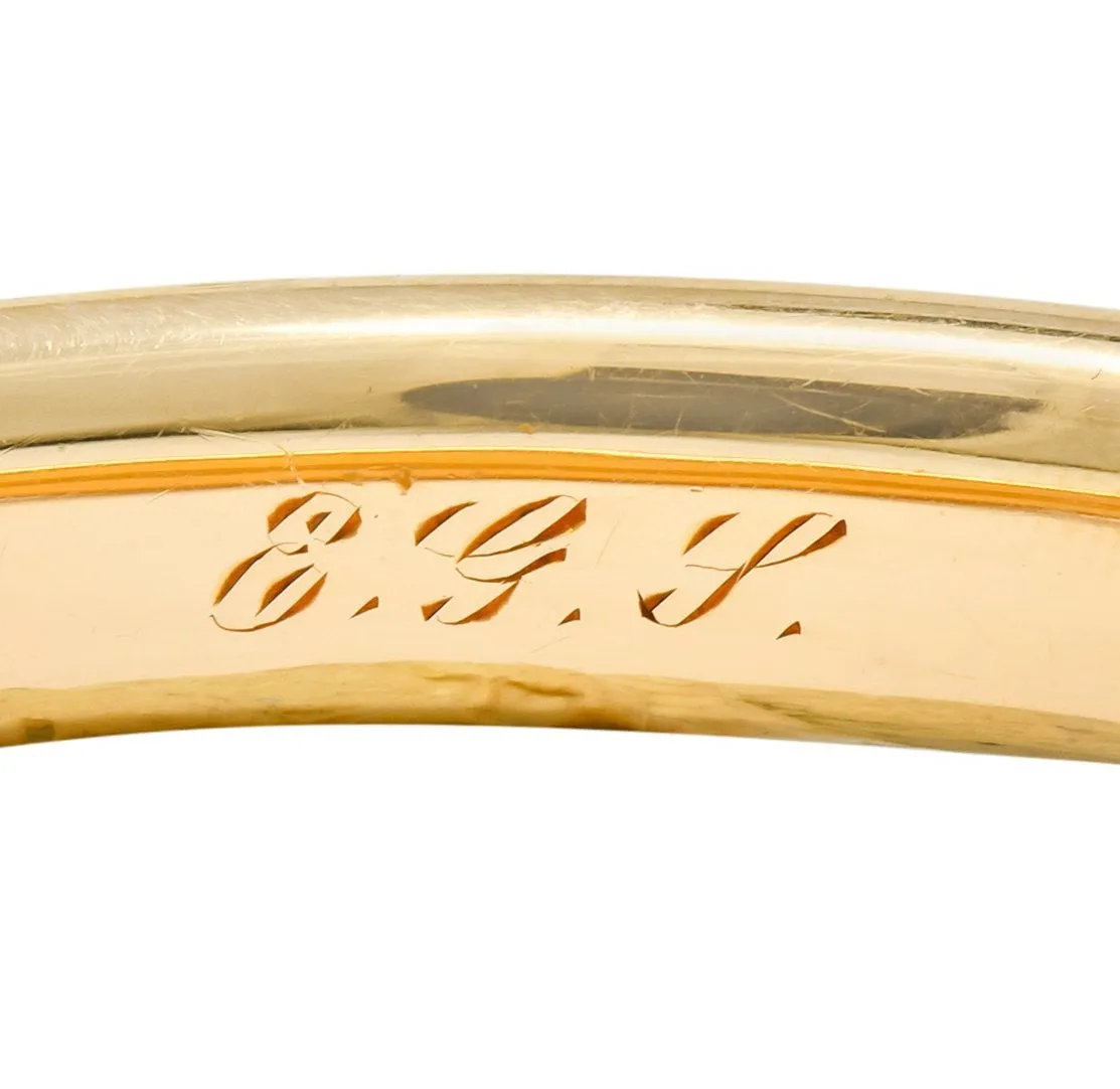 Burstow Kollmar & Co. Victorian 14 Karat Gold Engraved Bangle Bracelet