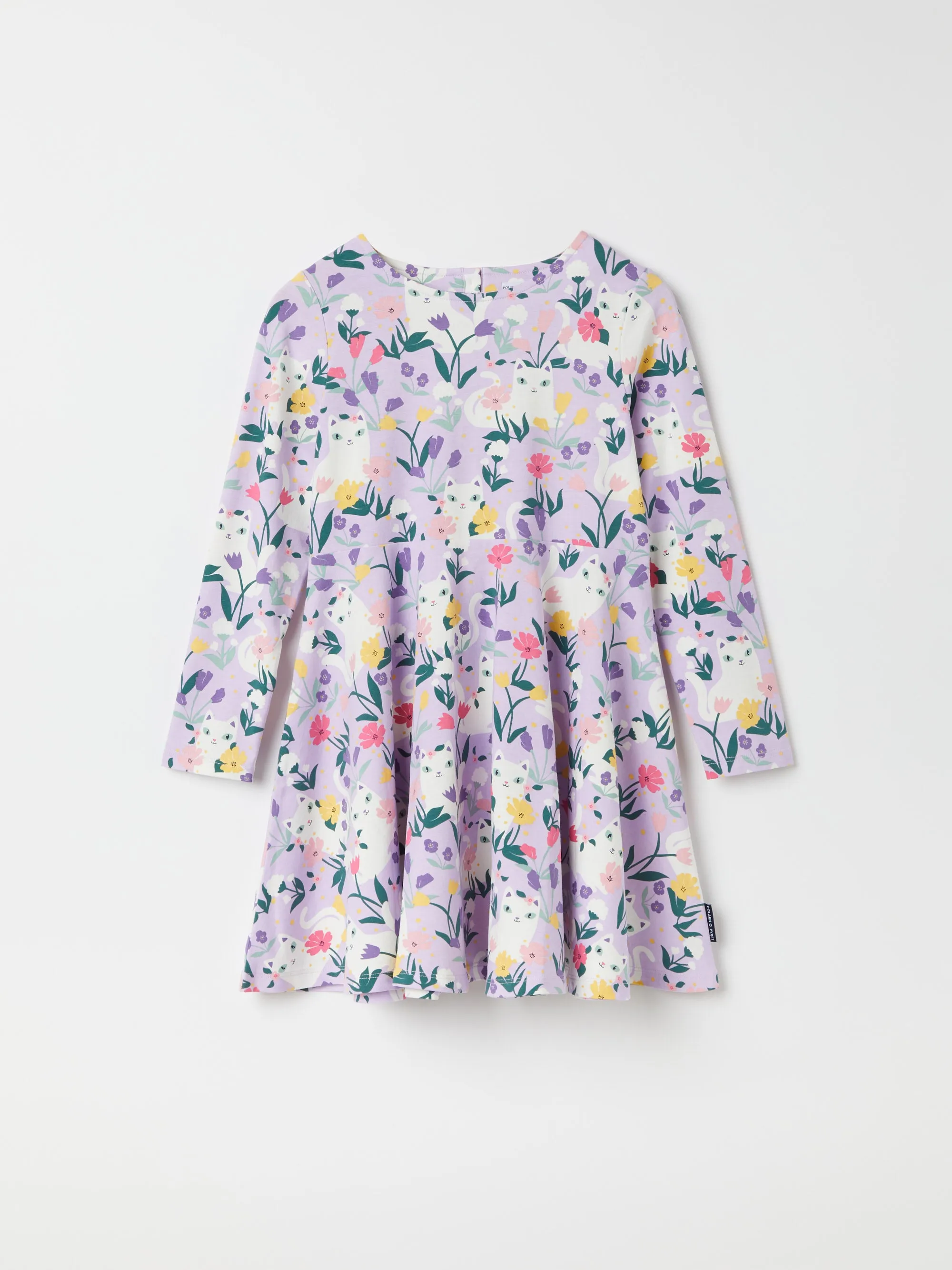 Cats and Flowers Kids Dress