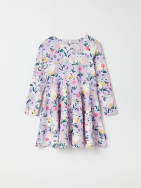 Cats and Flowers Kids Dress