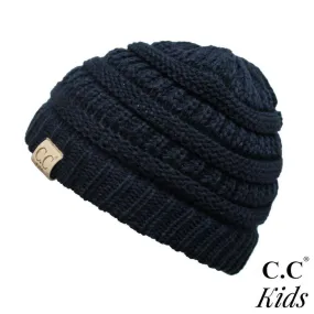 C.C Kid's Solid Knit Beanie- Navy