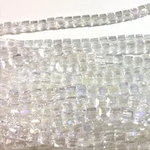 Chinese Crystal Faceted Cube 5mm - Clear