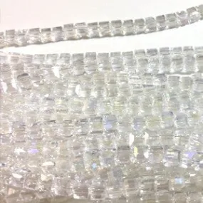 Chinese Crystal Faceted Cube 5mm - Clear