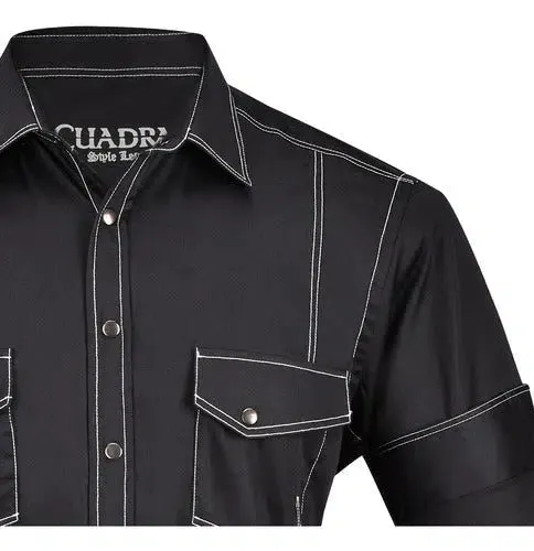 CM00063 - Cuadra black fashion cowboy cotton shirt for men