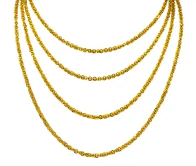 Continental Victorian 19 Karat Yellow Gold Spherical Long Chain