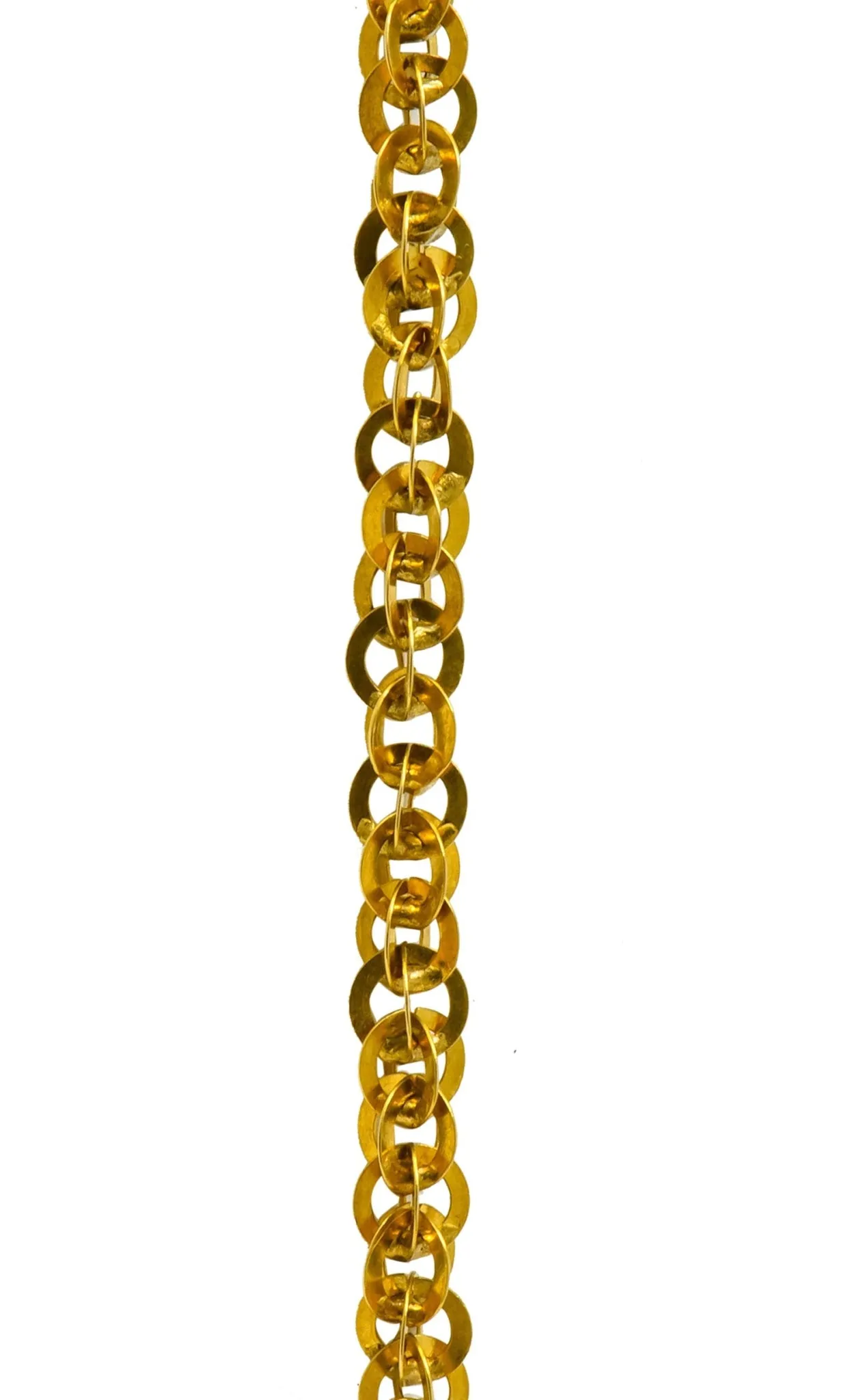 Continental Victorian 19 Karat Yellow Gold Spherical Long Chain