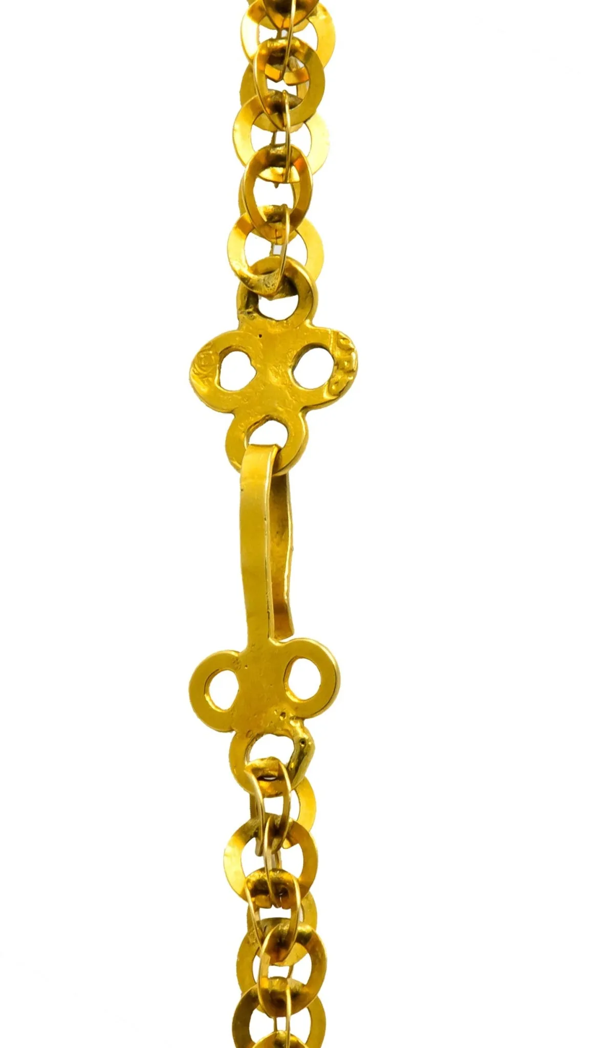 Continental Victorian 19 Karat Yellow Gold Spherical Long Chain