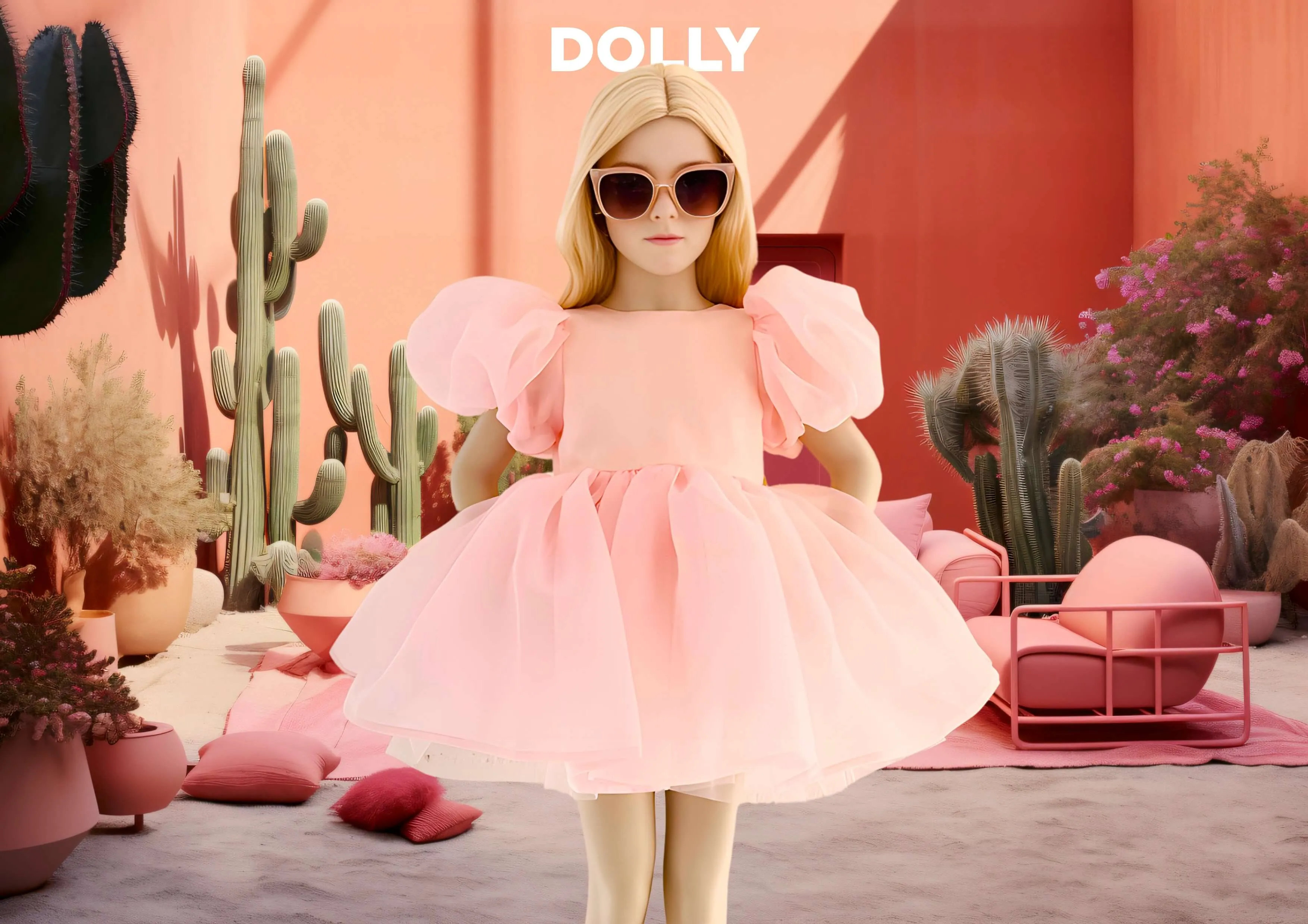 DOLLY BIG CATEYE SUNGLASSES WITH LEATHER CASE & POUCH dollypink