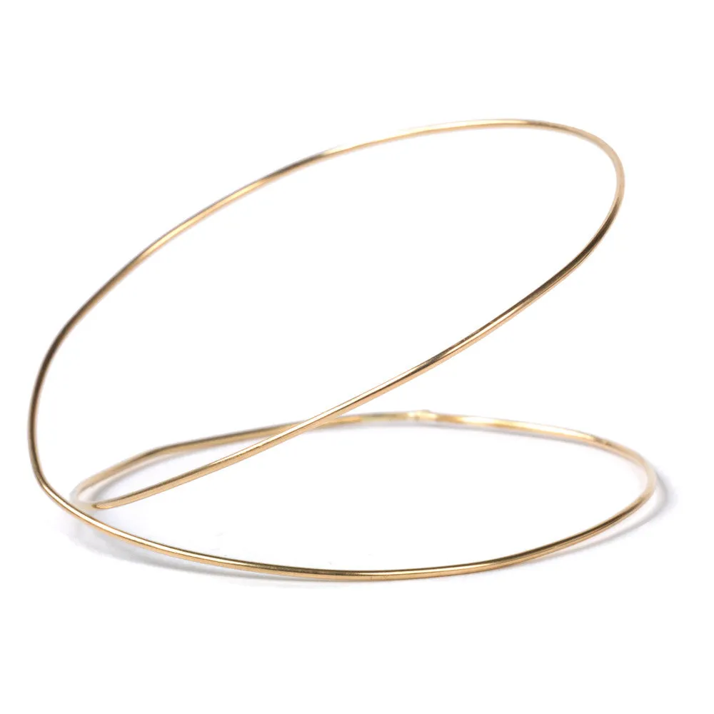 Double Spiral URS Gold Bangle