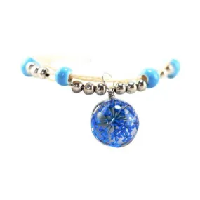 Dried Flowers Glass Ball Ceramic Bracelets