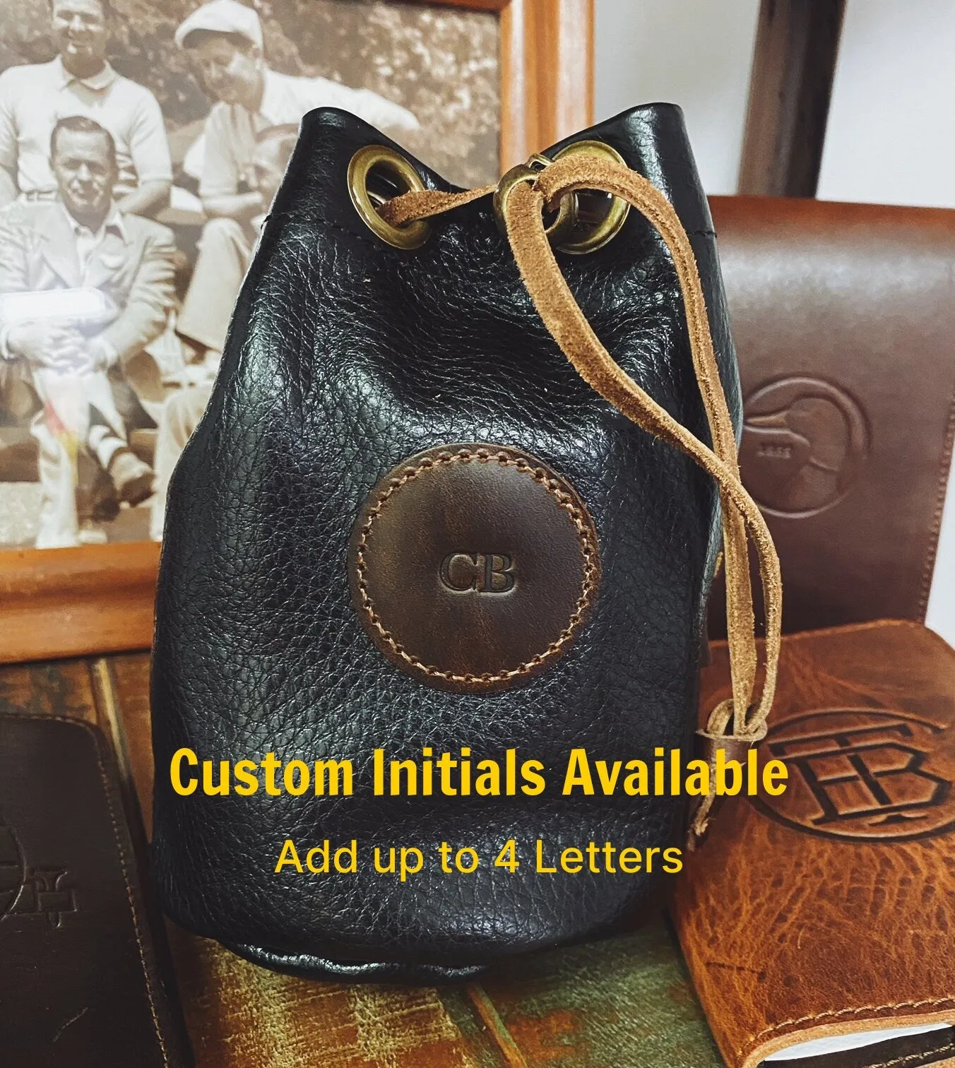 Essentials Leather Golf Valuables Field Pouch in Vintage Bourbon