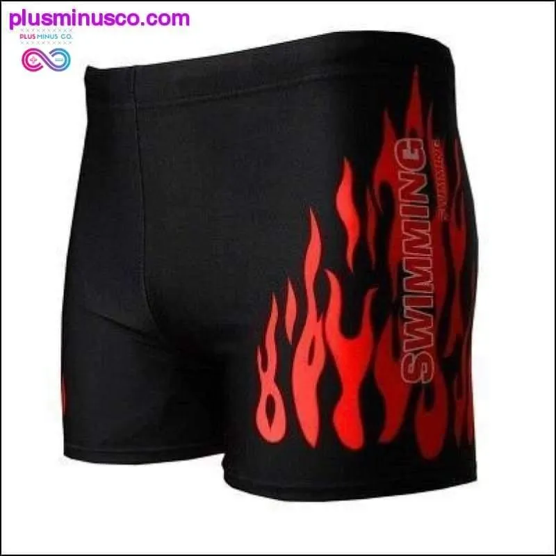 Flame Pattern Men Male Swimming Swimwear Boxer Shorts