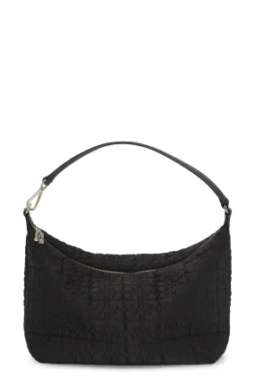 Ganni Butterfly Medium Pouch in Black Satin