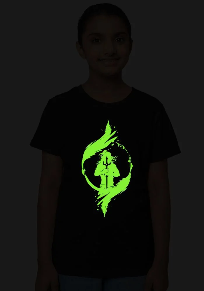 Glow in Dark Lord Shiva Senior Kids T-Shirt