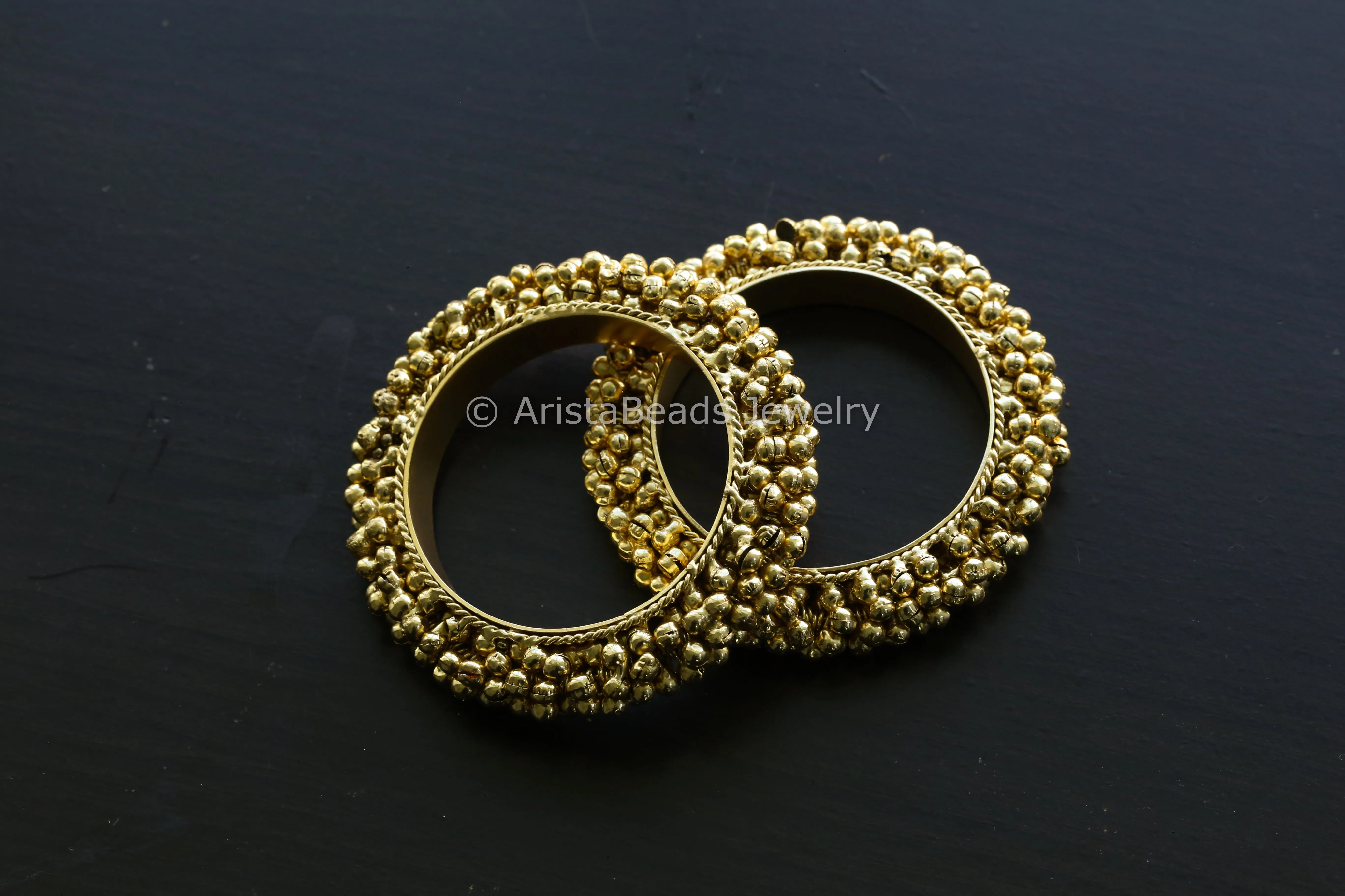 Gold Look Ghungroo Bangle Set