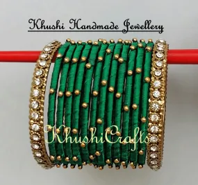 Green Silk Bangles