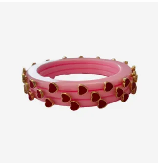 Heart Jeweled Bangles - (two colors)